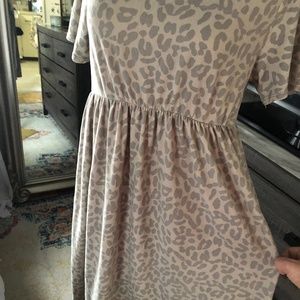 Leopard print Bombom empire waist babydoll dress. Size M